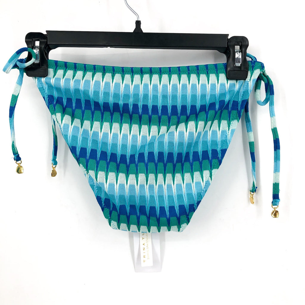 TRINA TURK Womens Moonray Side Tie Bikini Bottom Size 4 Blue Green Multi NWT