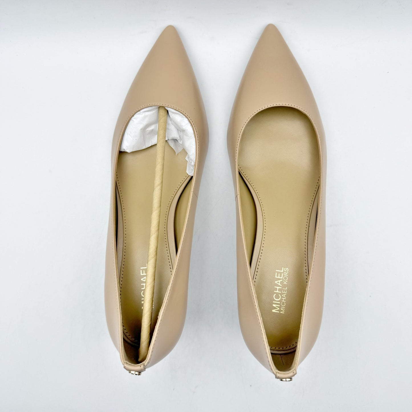 Michael Kors Womens Alina Flex Kitten Pump US 7 M Blush Beige Leather NIB