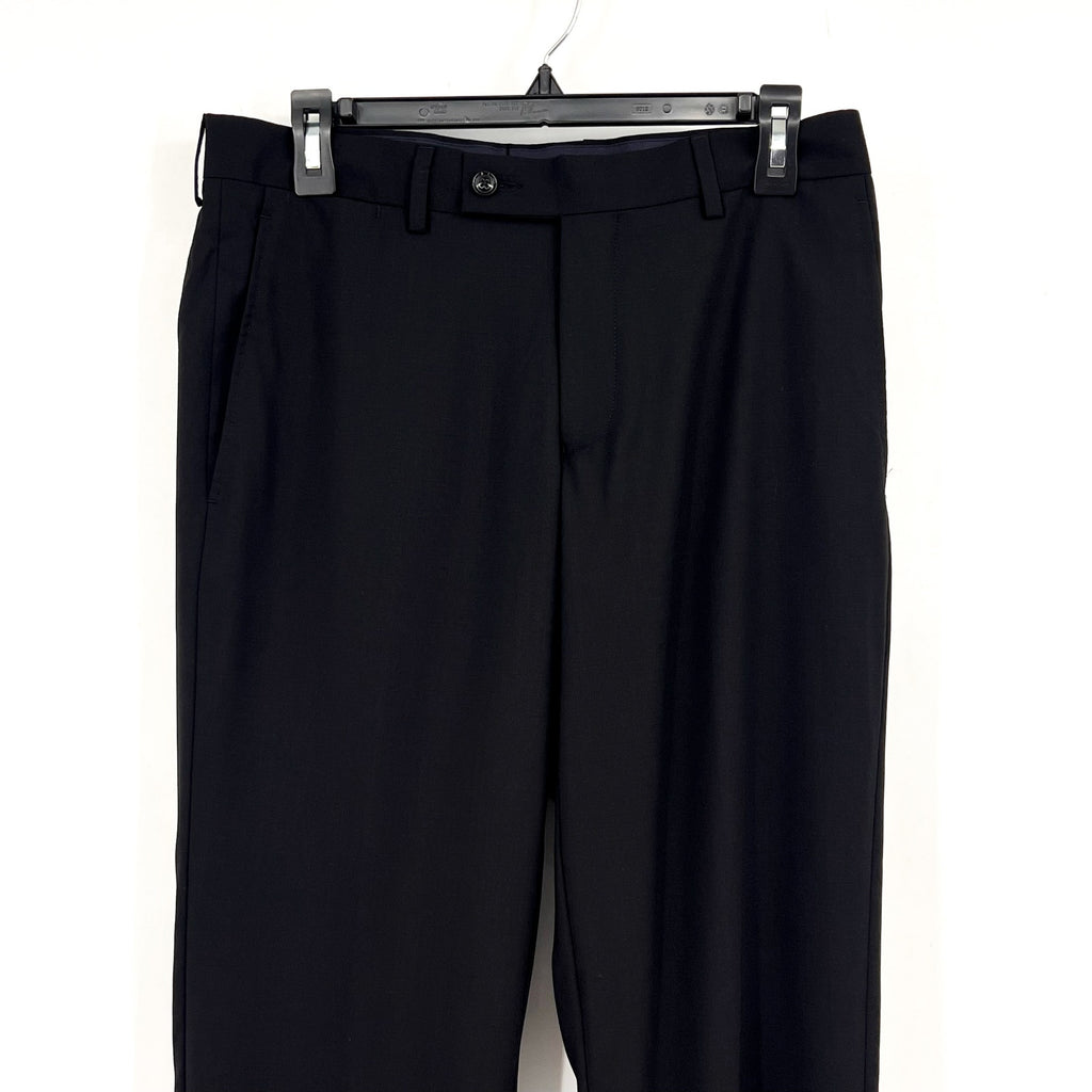 TED BAKER Men's Jim CT Dress Pants 31R Black Flat Front 100% Wool NWT