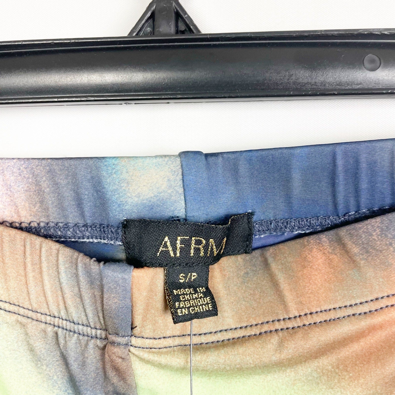 AFRM X Nordstrom Lars Bike Shorts Small Blue Spiral Tie Dye Stretch NWT