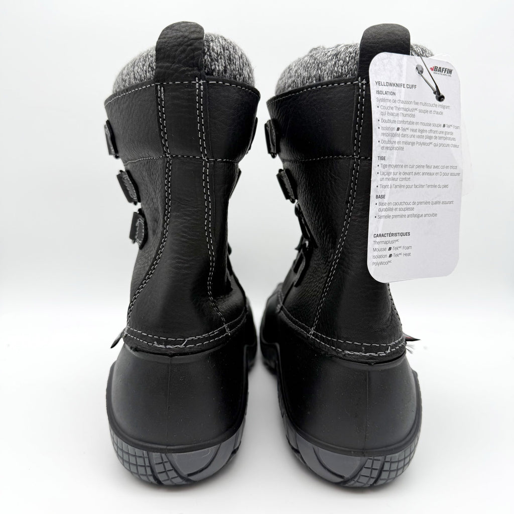 Baffin Women Yellowknife Snow Boots US 11 Black Leather Waterproof Insulated NIB