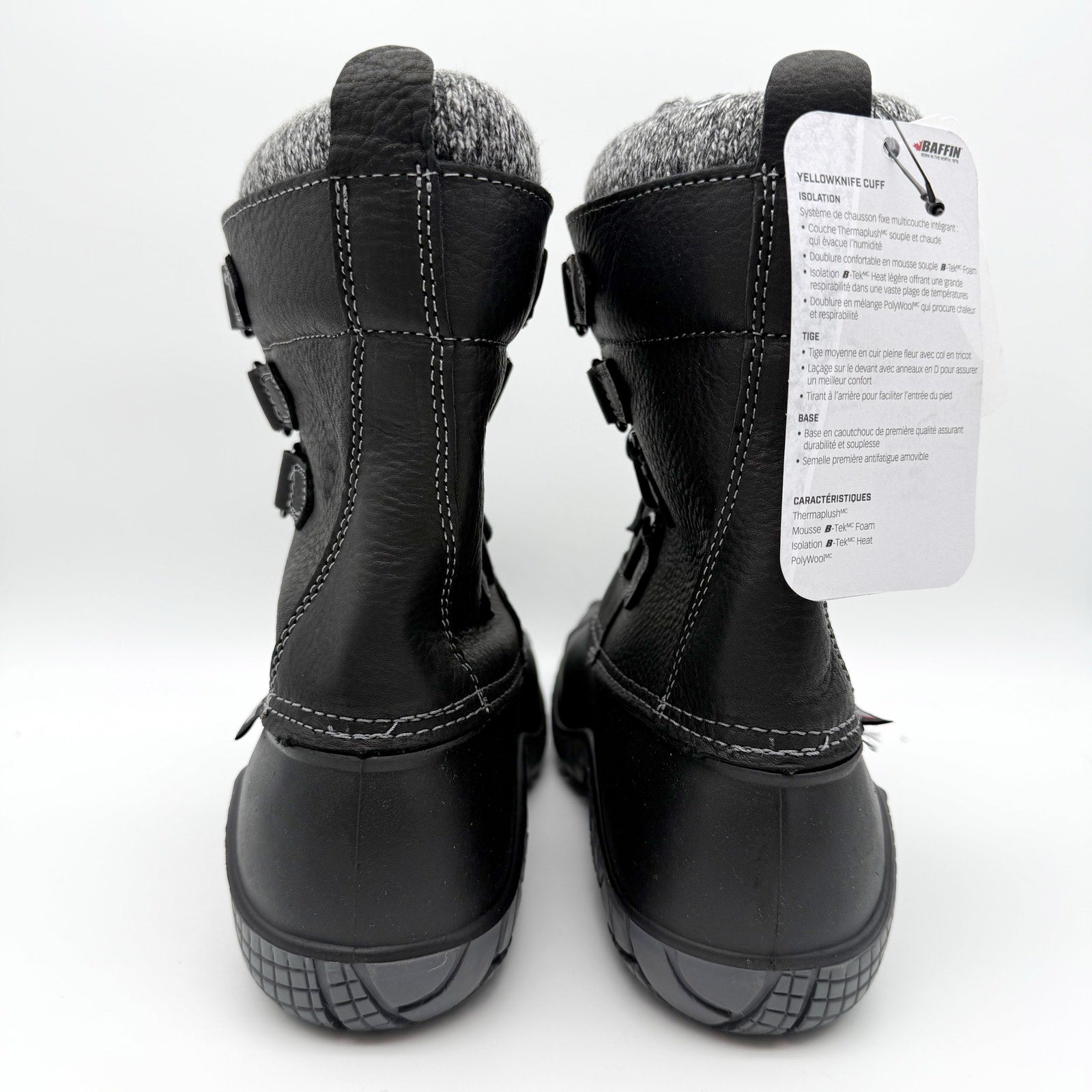Baffin Women Yellowknife Snow Boots US 11 Black Leather Waterproof Insulated NIB
