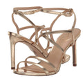 Sam Edelman Womens Delanie Heeled Sandals US 6 M EU 36 Gold Leather Strappy NIB