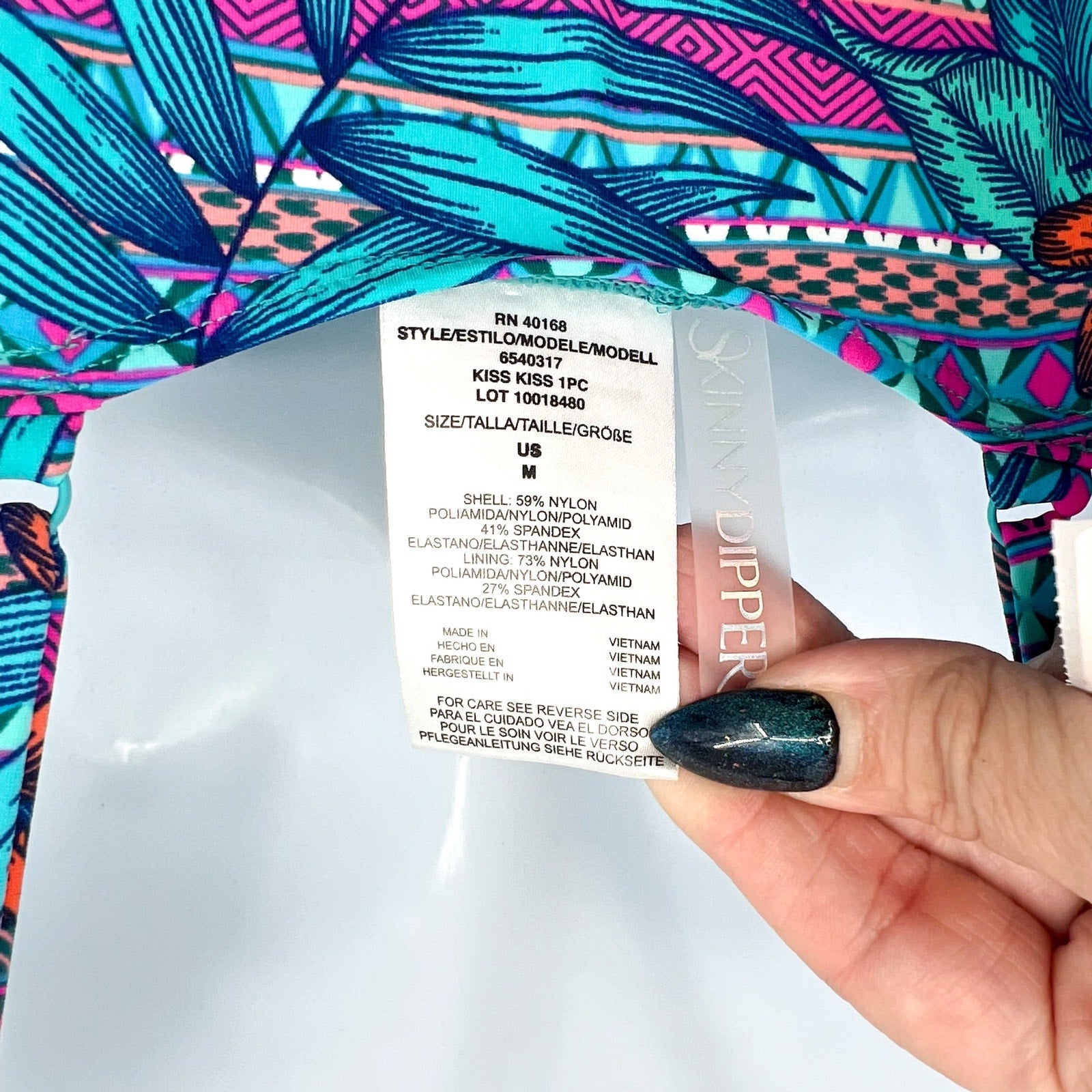 SKINNY DIPPERS Mojito Kiss Kiss Wrap One Piece Swimsuit Medium Blue Malibu NWT