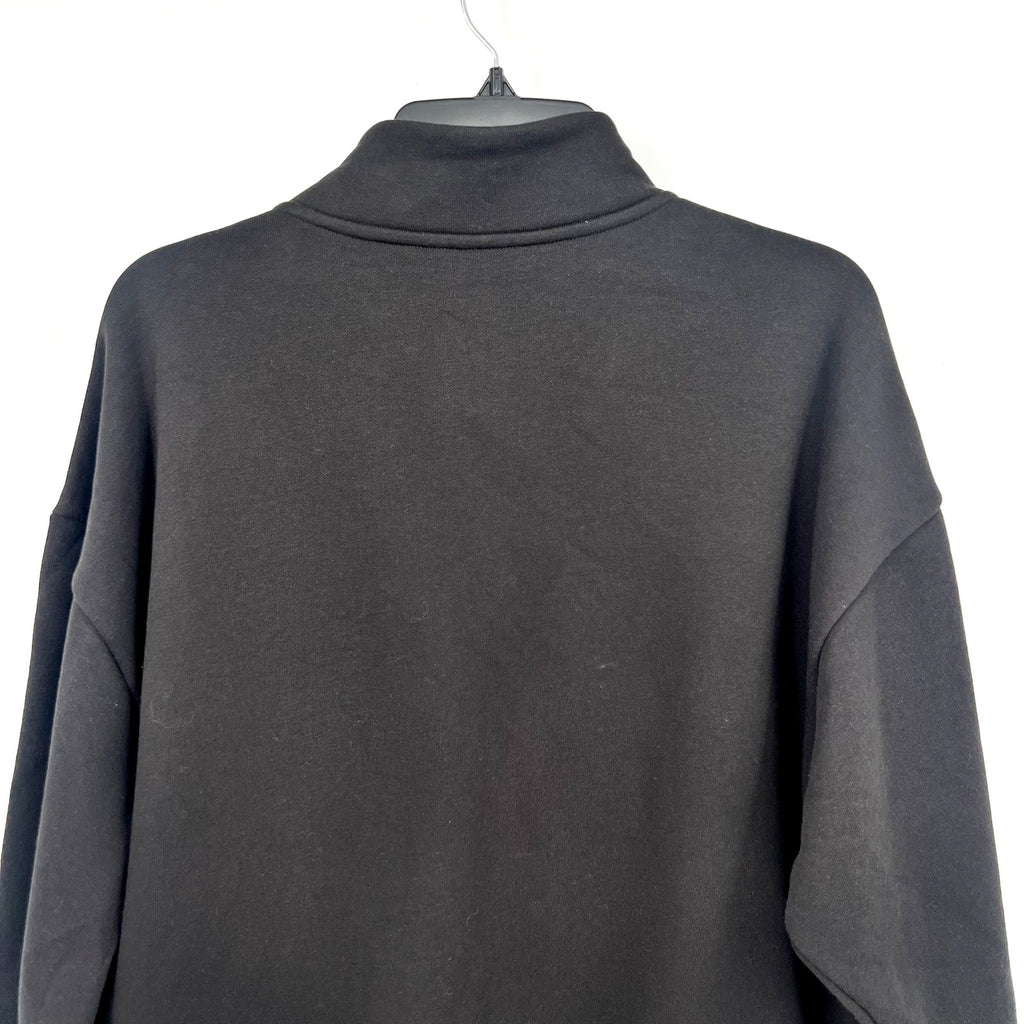 PUMA Women's Half-Zip Sweatshirt Large Black Minimal Gold Pullover NWT