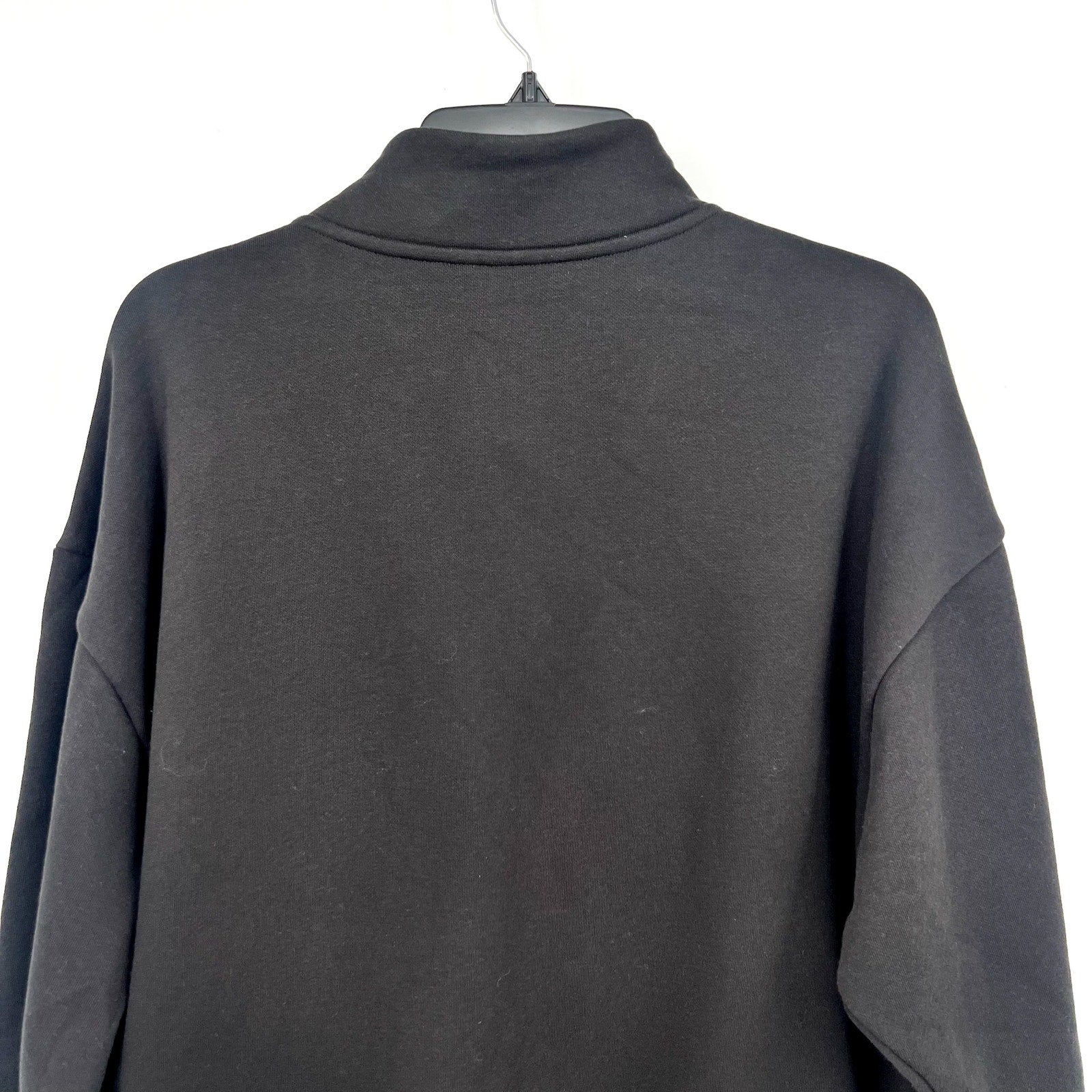 PUMA Women's Half-Zip Sweatshirt Large Black Minimal Gold Pullover NWT