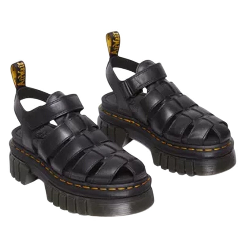 Dr. Martens Womens Ricki Fisherman Platform Sandals EU 38 US 7 Black Leather NIB