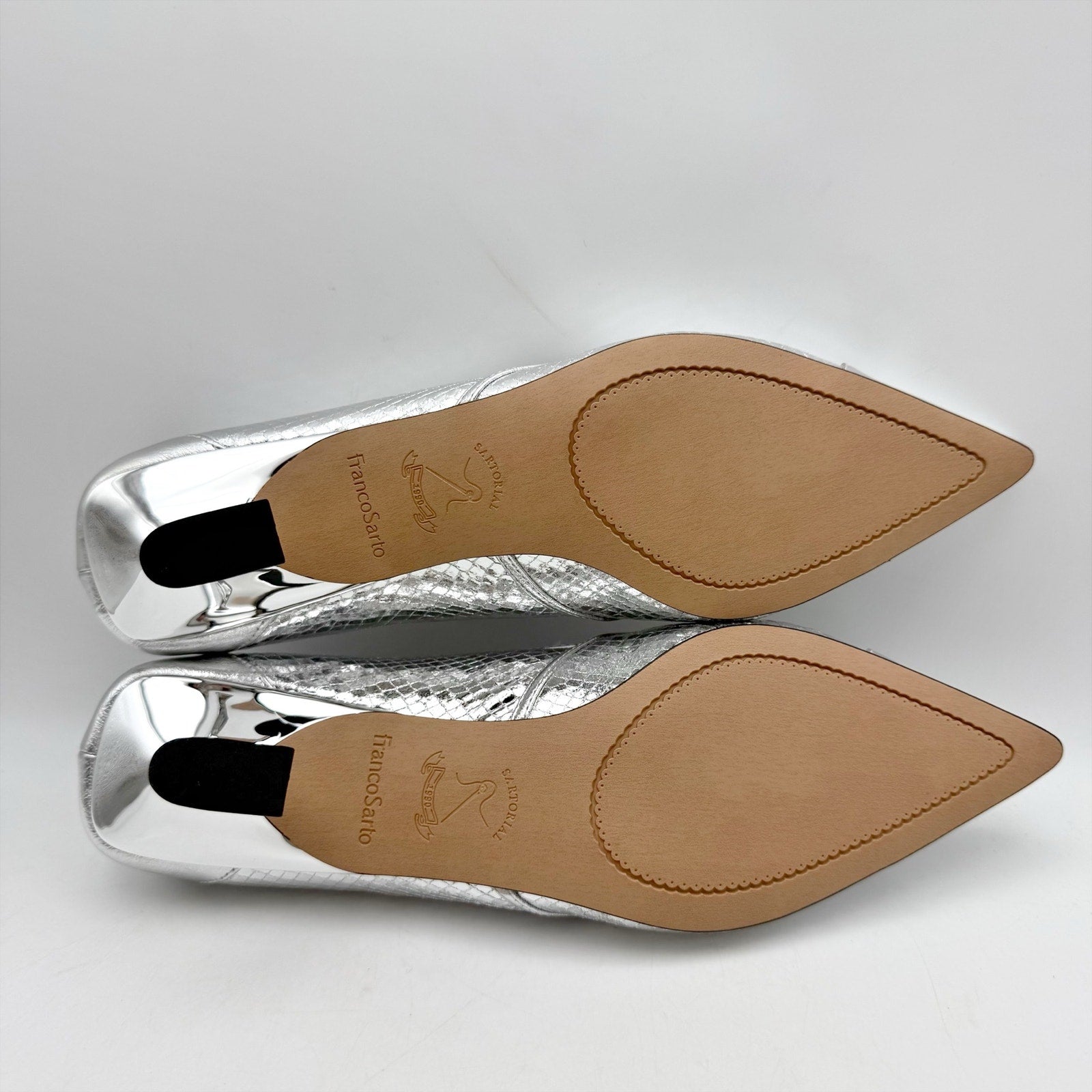 Franco Sarto Womens Darcy Pumps US 8.5 Wide EU 39 Silver NIB
