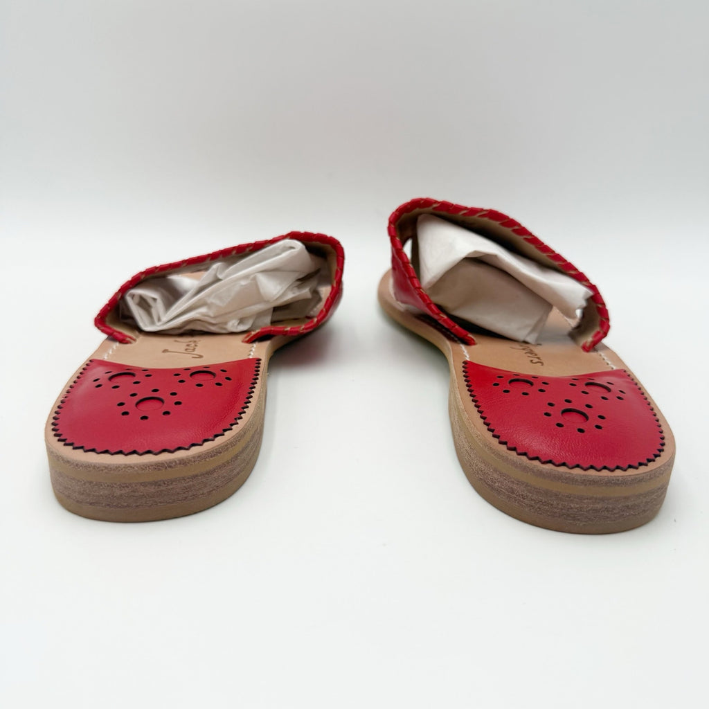Jack Rogers Womens Jacks Flat Sandals Size 10 M Red Leather NWOB