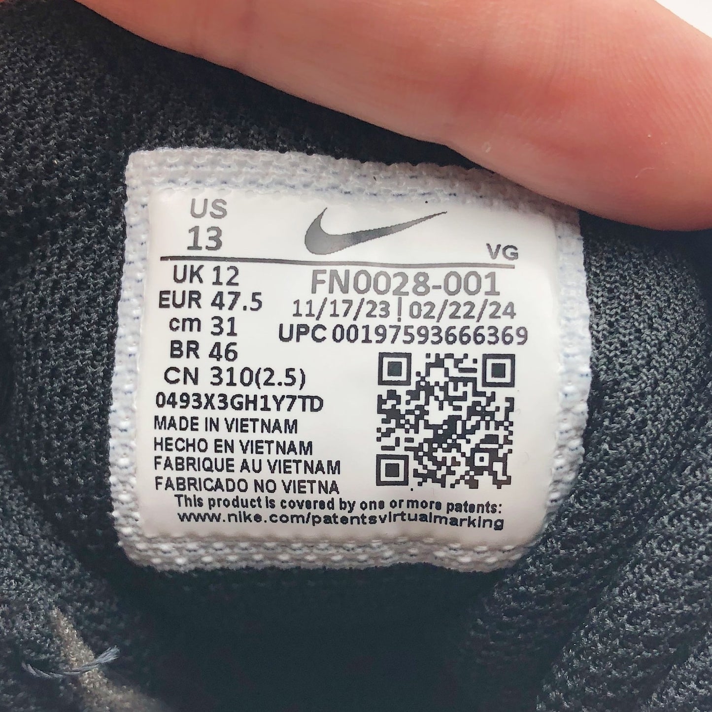 Nike Men's Alpha Menace 4 Shark Football Cleats Size 13 Black Grey White NWOB