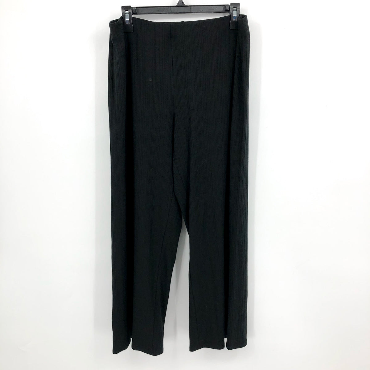 EILEEN FISHER Women's Rib Knit Wide Leg Pants Medium Black Textured NWT