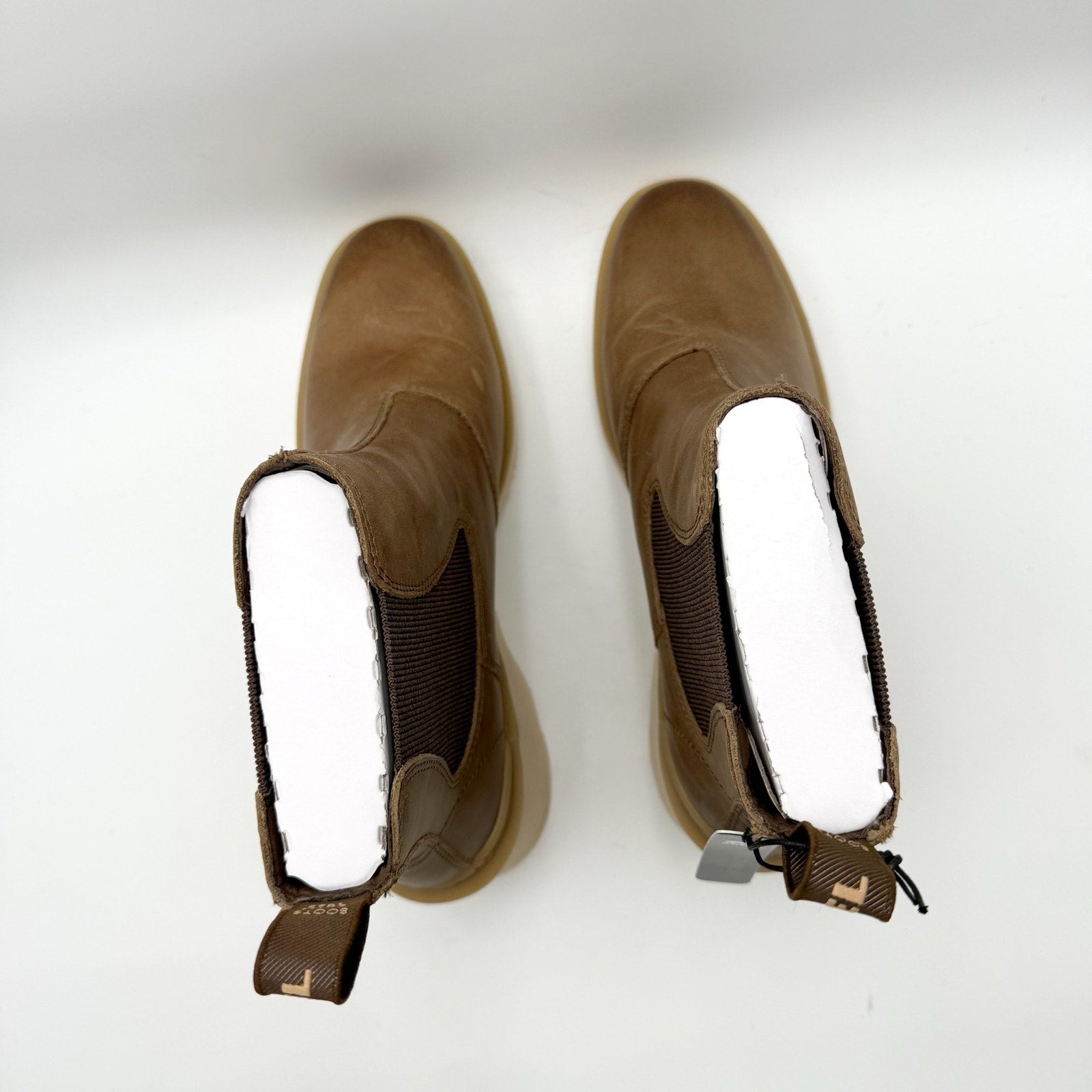 Sorel Womens Hi-Line Heel Chelsea Boots US 10.5 Taupe Tan Leather Waterproof NIB