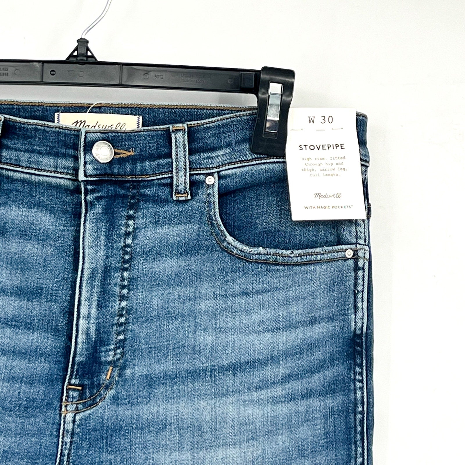 MADEWELL Womens Stovepipe Jeans Size 30 US 10 Blue Slim Straight NU072 NWT