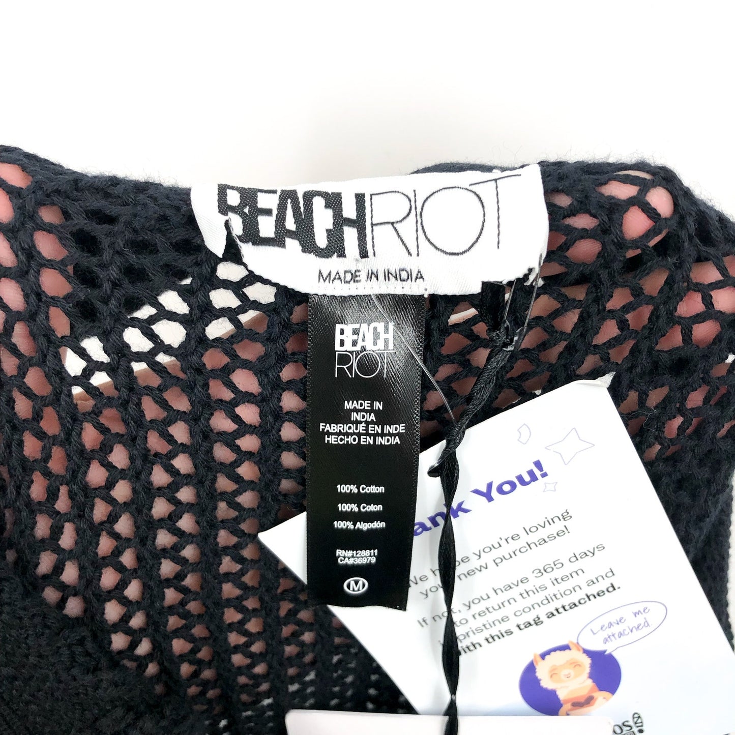 BEACH RIOT Womens Romee Halter Maxi Dress Cover Up Medium Black Open Knit NWT