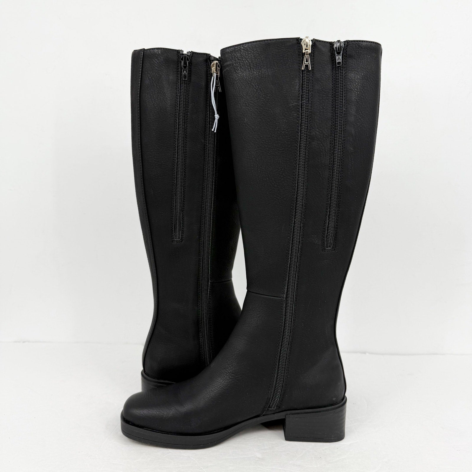 Aerosoles Womens Daria Knee High Boots US 7 M Black Vegan Leather NIB