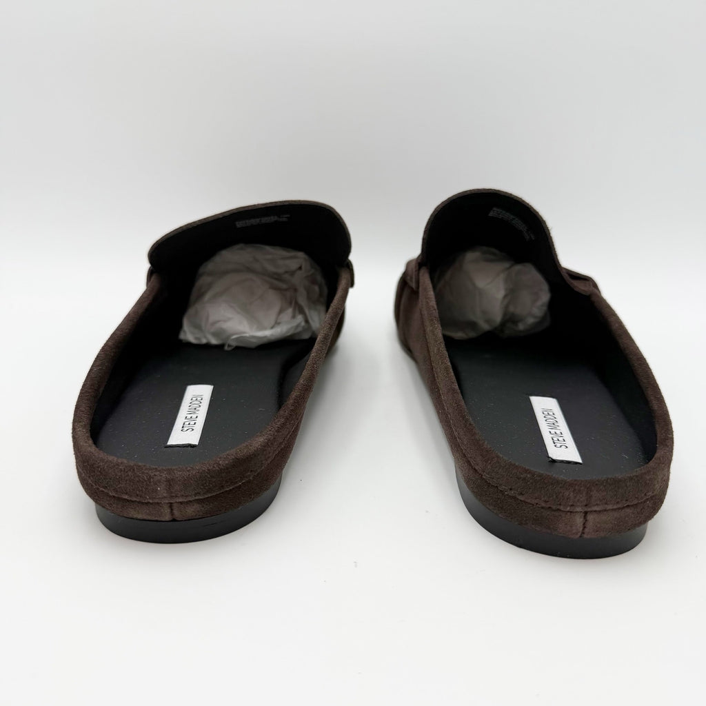 Steve Madden Womens Rafe Loafers Size 12 Chocolate Brown Suede Slip On NWOB