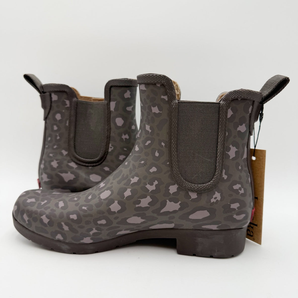 Chooka Womens Eastlake Chelsea Rain Boot Size 6 Gray Animal Print Waterproof NWT