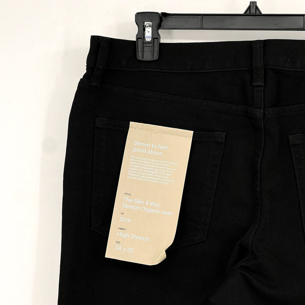 EVERLANE Uniform Men's Slim Jeans 34x32 Black 4-Way Stretch Organic NWT