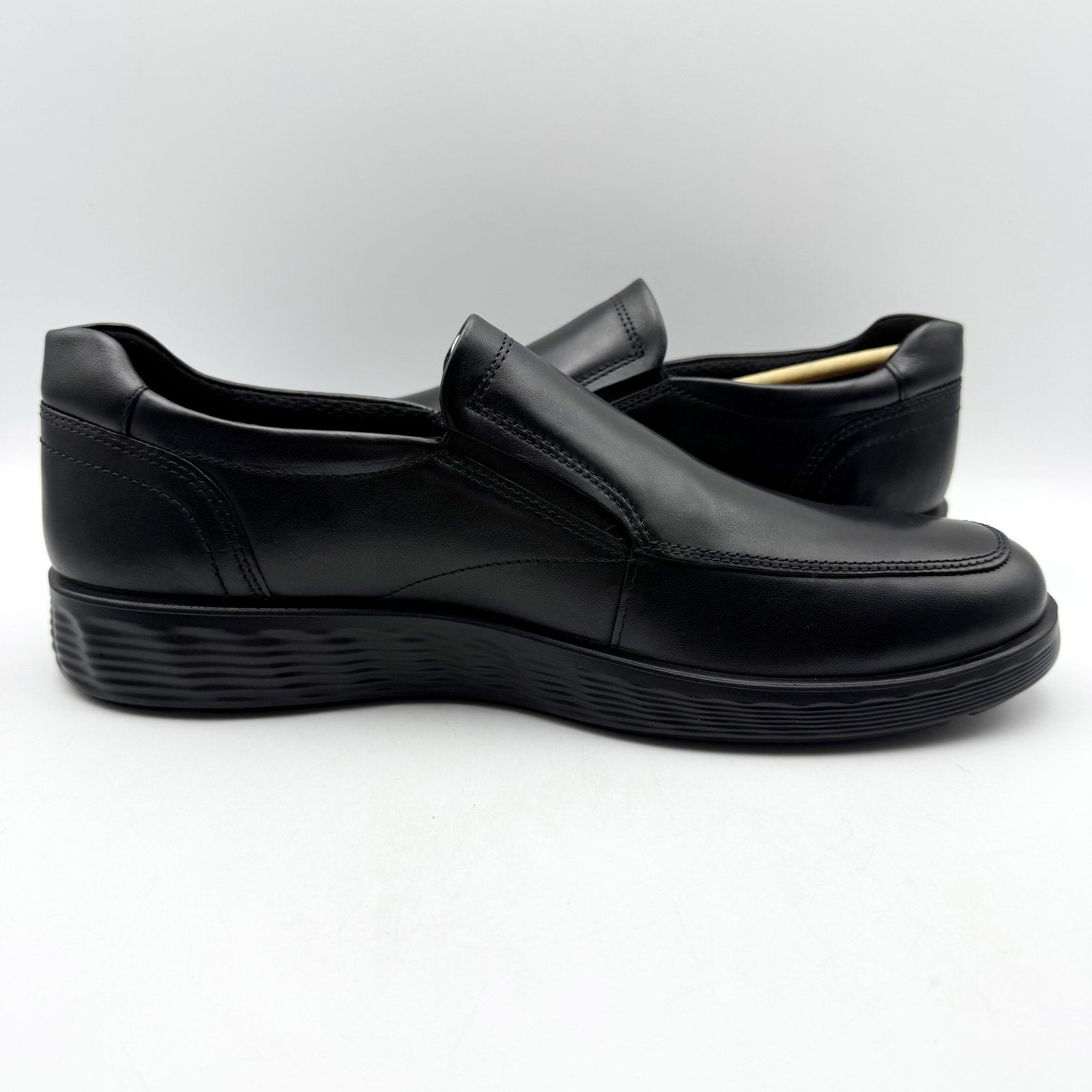 Ecco Mens S Lite Hybrid Apron Toe Oxford Shoes EU 41 US 7-7.5 Black Leather NWOB