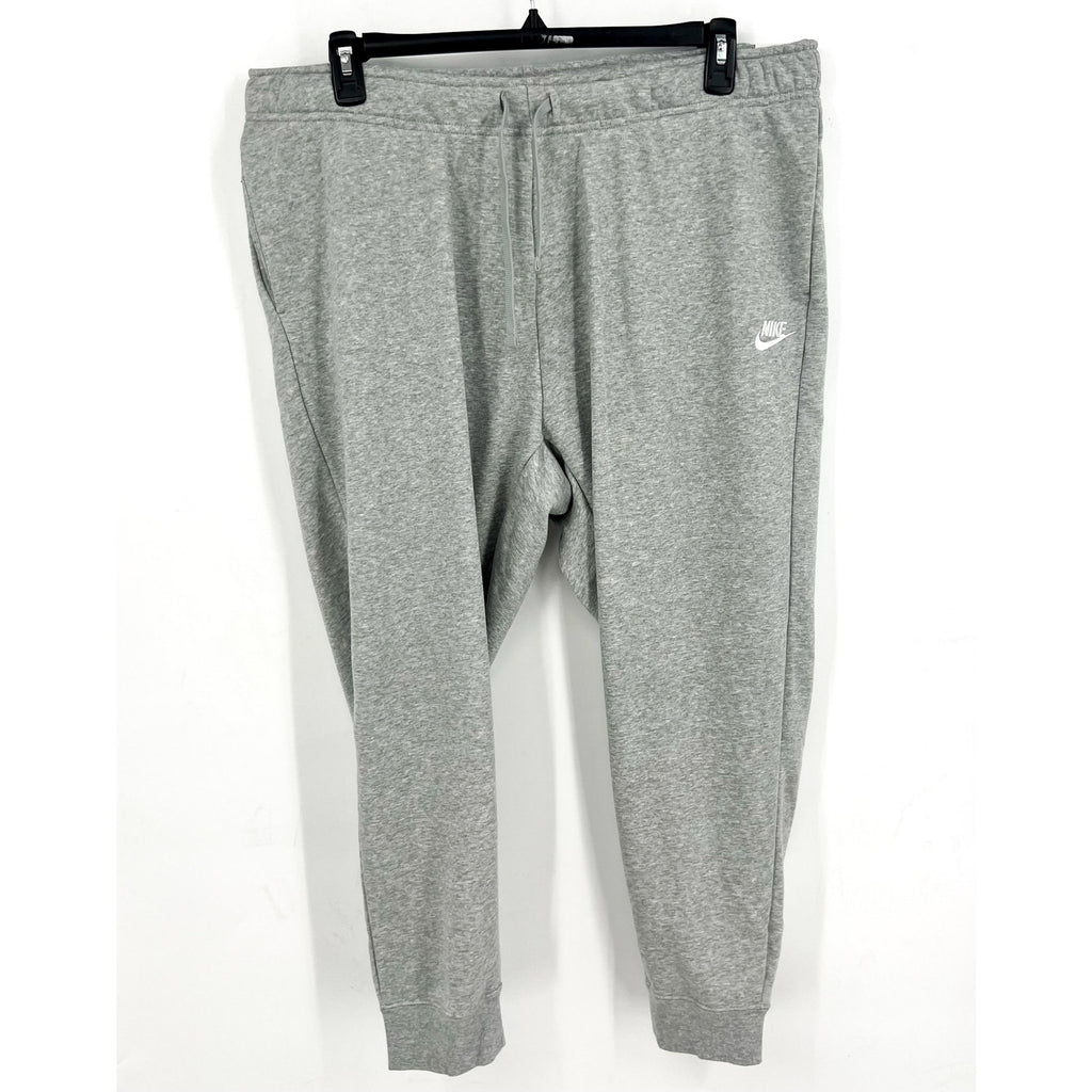 NIKE Womens Club Fleece Mid-Rise Joggers Pants 1X Grey White Sweatpants NWT