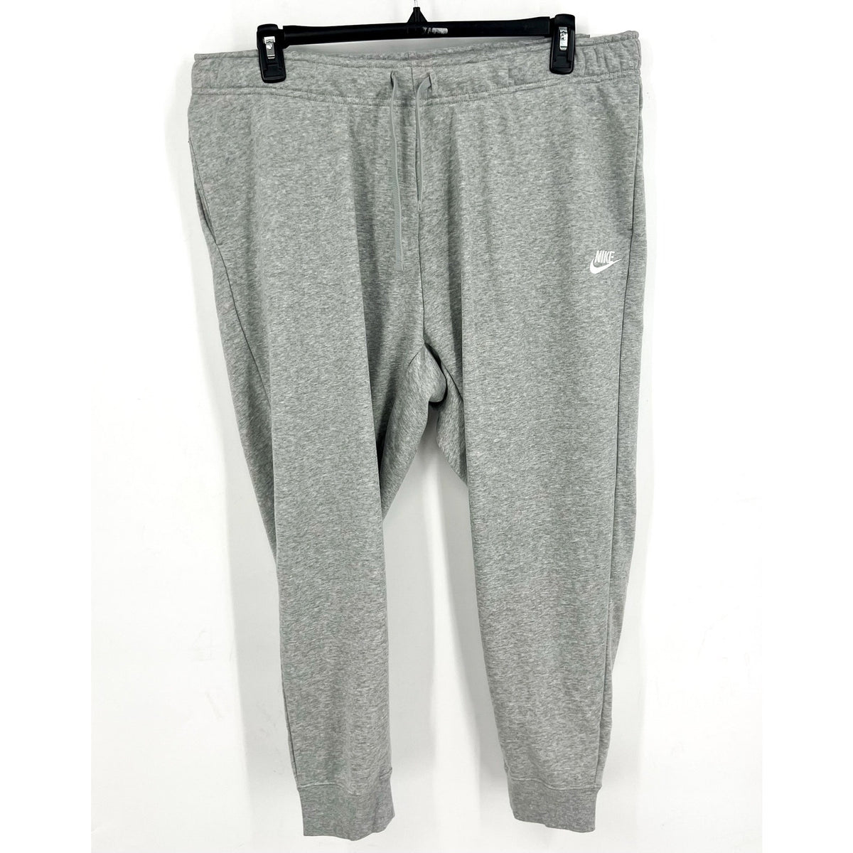 NIKE Womens Club Fleece Mid-Rise Joggers Pants 1X Grey White Sweatpants NWT