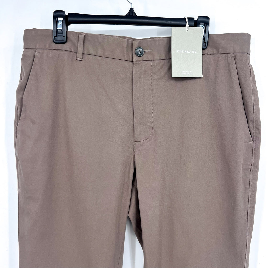 EVERLANE Men's Uniform Performance Chino 34x30 Tan Abalone Slim Fit Pants NWT