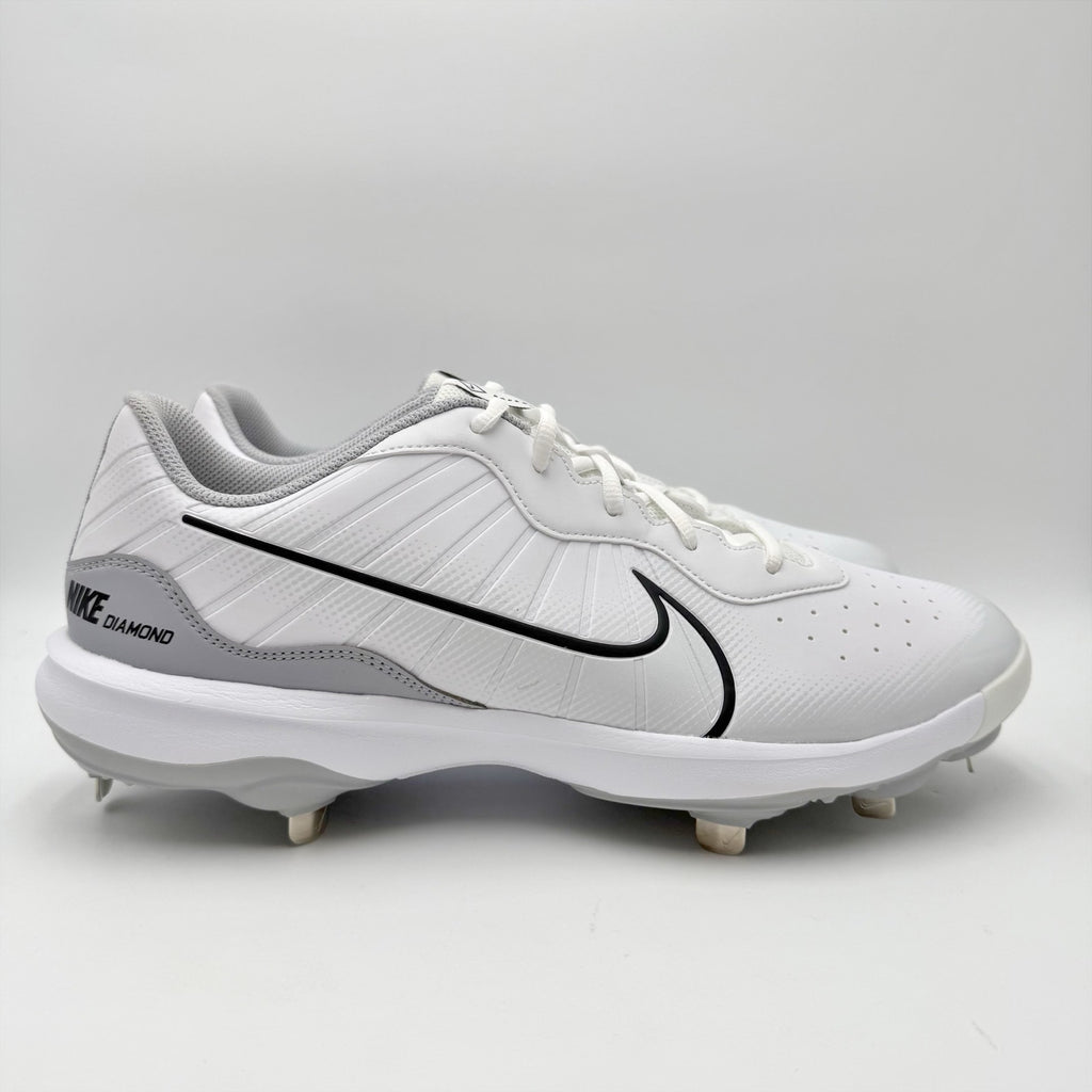 Nike Mens Alpha Huarache Varsity 4 Metal Baseball Cleats US 12 White Silver NWOB