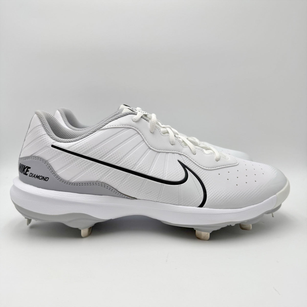 Nike Mens Alpha Huarache Varsity 4 Metal Baseball Cleats US 12 White Silver NWOB
