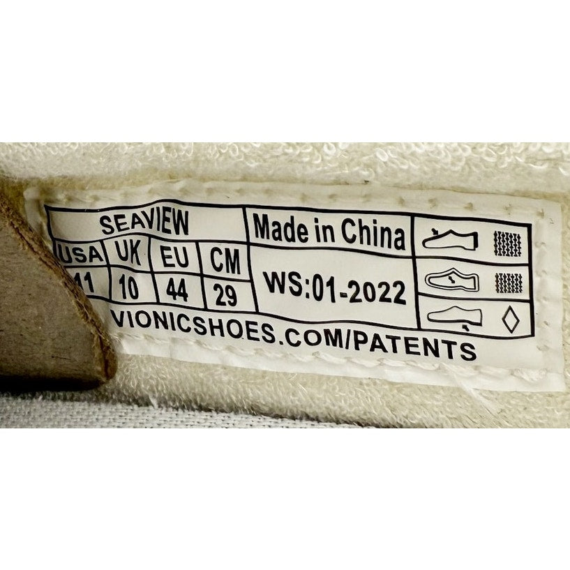 Vionic Beach Mens Seaview Laceless Slip-on Sneakers US 11 M White Canvas NIB