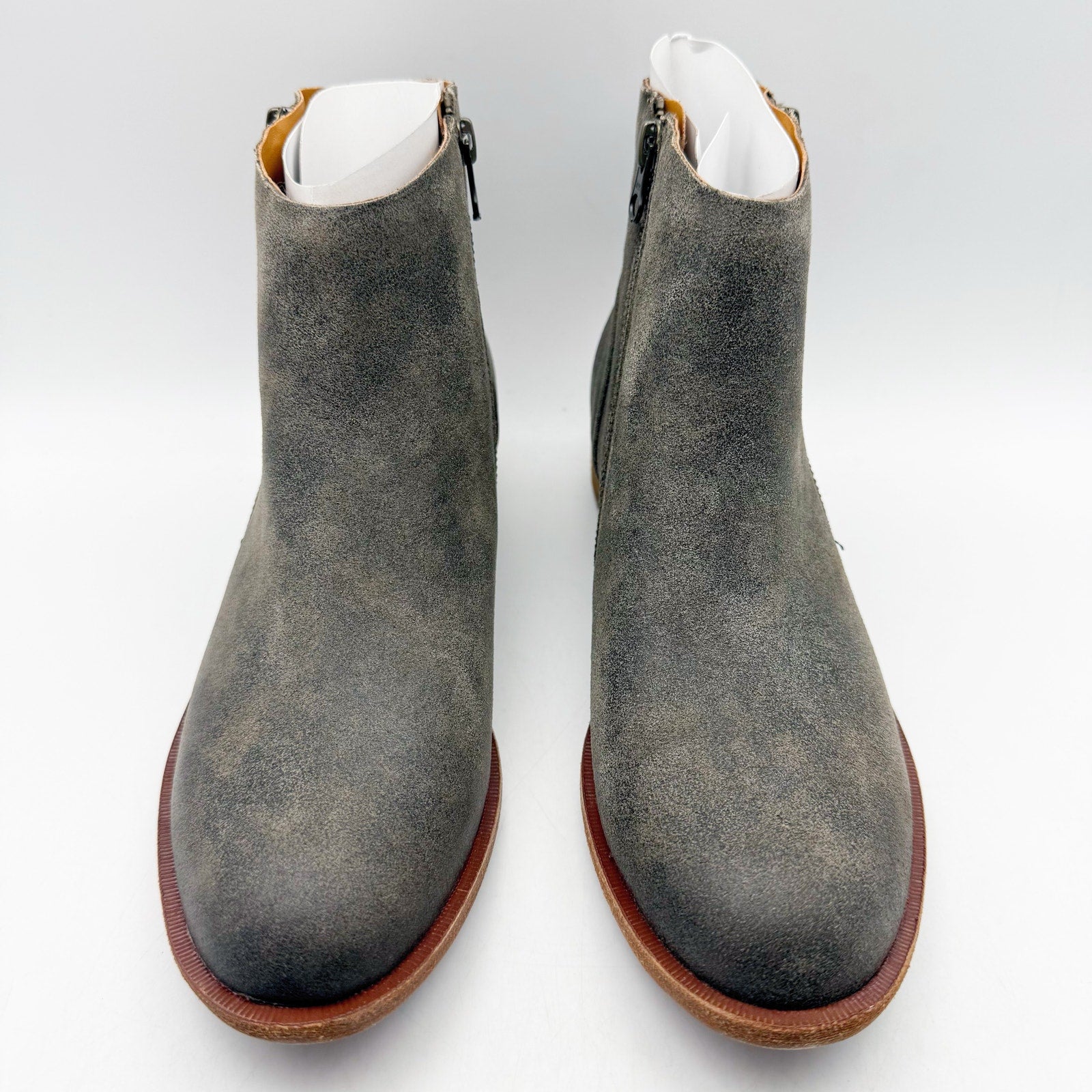 Kork-Ease Womens Riley Ankle Boots Size 7.5 Grey Taupe Leather Booties NIB