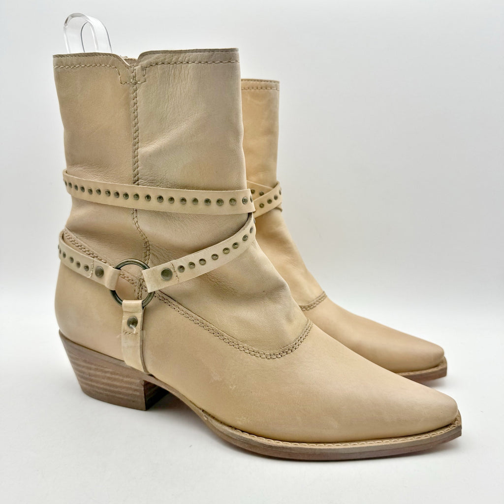 Vintage Foundry Womens Sophia Western Bootie Size 8.5 EU 39 Tan Leather NIB