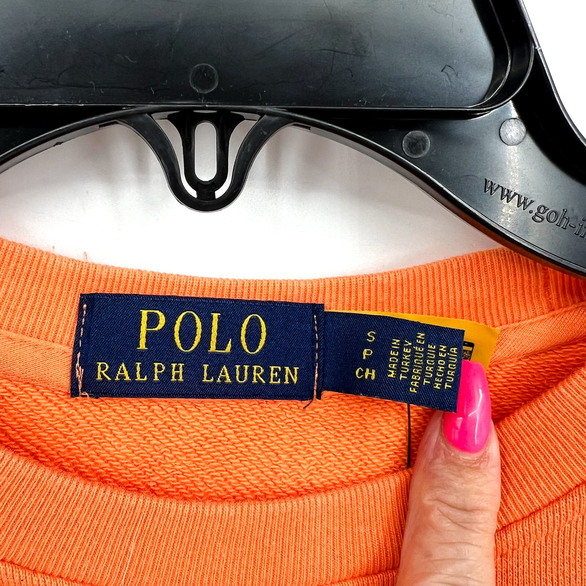 POLO RALPH LAUREN Men's Loopback Fleece Sweatshirt Small Orange Crewneck NWT