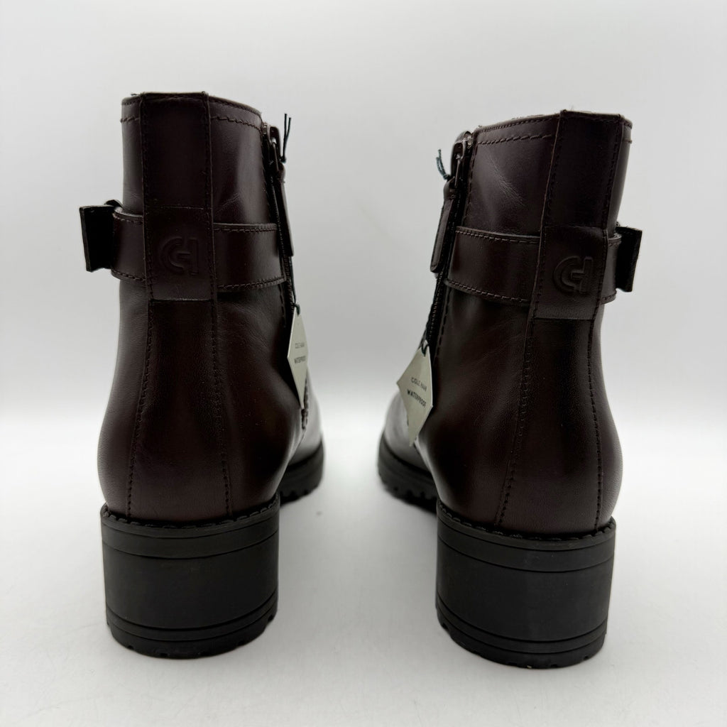 Cole Haan Womens Catherine Ankle Booties US 8 B Brown Leather Waterproof NIB