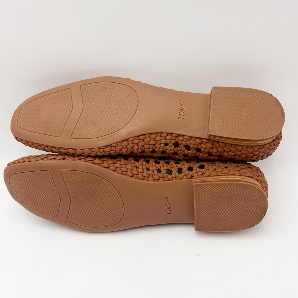 TOMS Womens Briella Ballet Flats Size 10 EU 42 Brown Woven NWOB