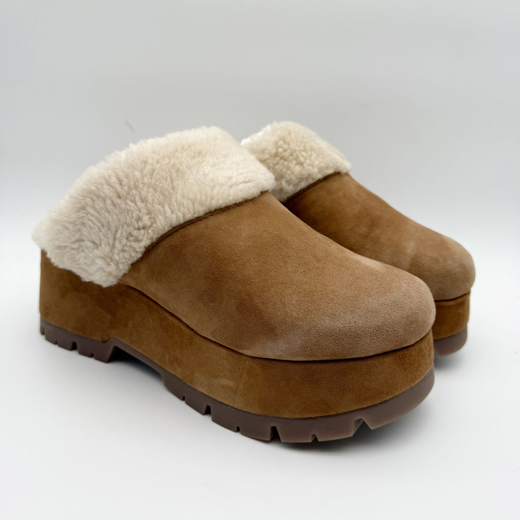 Steve Madden Womens Juney Clogs US 8 Chestnut Brown Vegan Suede Slip On NIB