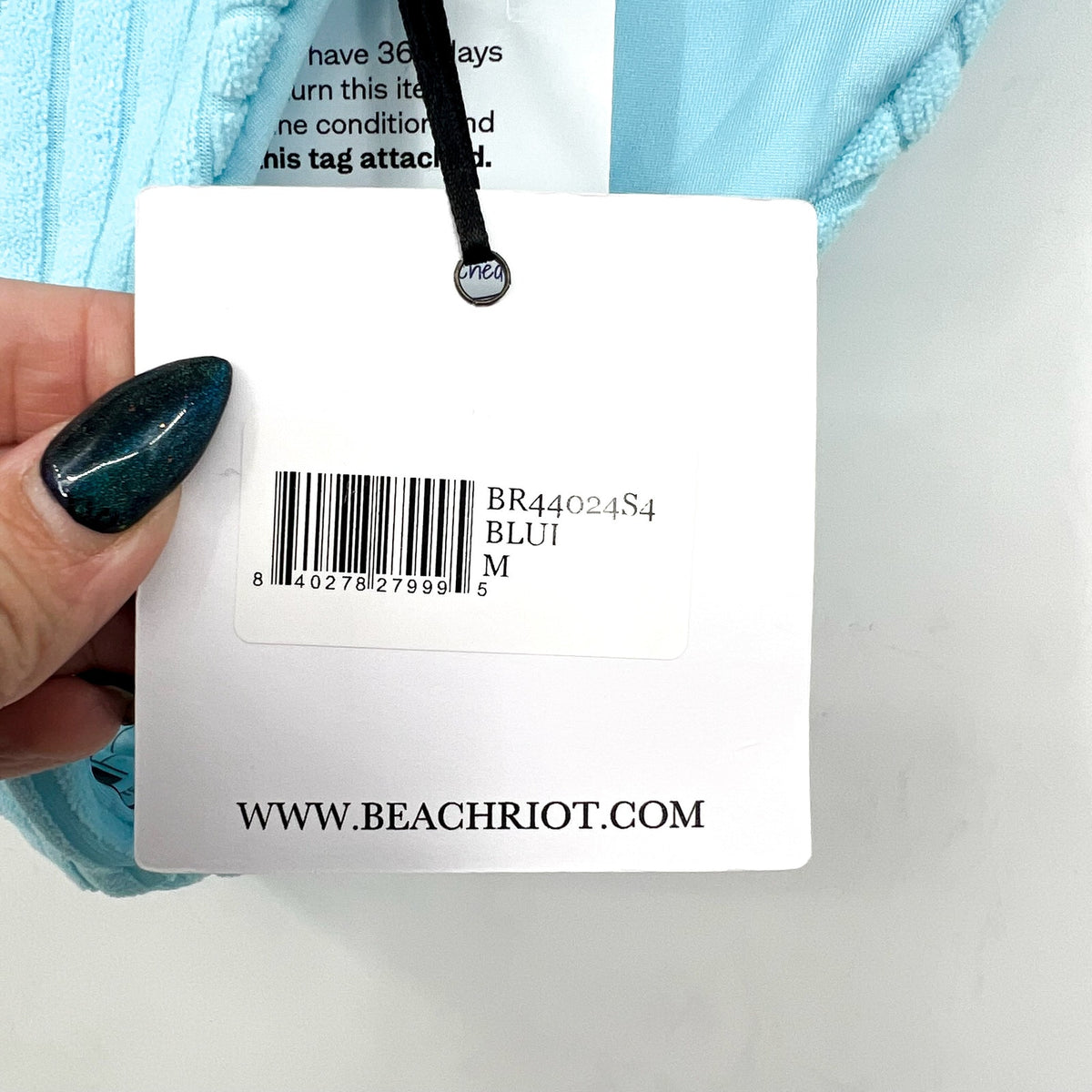 BEACH RIOT Women's Highway Bikini Bottoms Medium Blueberry Ice Terry NWT