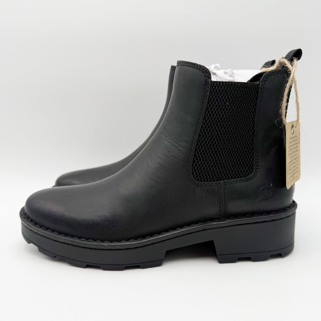 BORN Womens Verona Chelsea Ankle Boots Size 6.5 M EU 37 Black Leather NIB