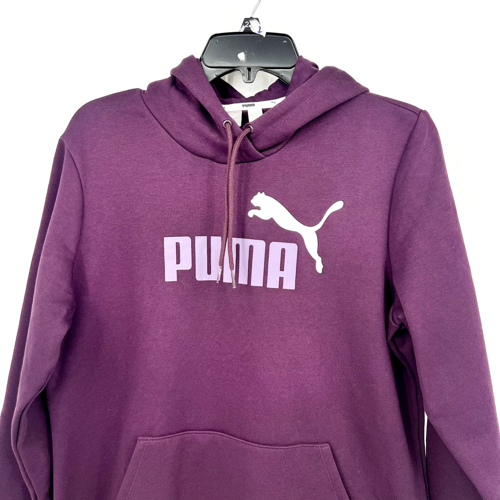 PUMA Womens Essentials Big Logo Hoodie Large Purple Sweatshirt Midnight Plum NWT