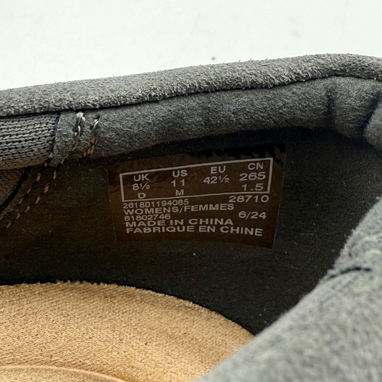 Clarks Womens Zylah Sky Platform Loafers US 11 M EU 42.5 Grey Suede NWOB