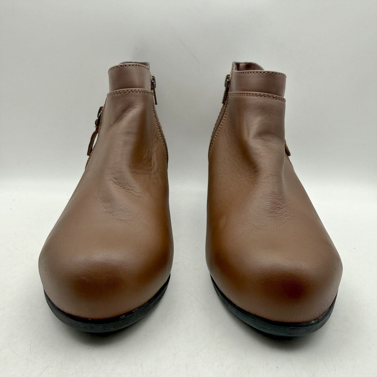 Rockport Womens Carly Alloy Toe Work Booties Size 8.5 Brown Leather NWOB