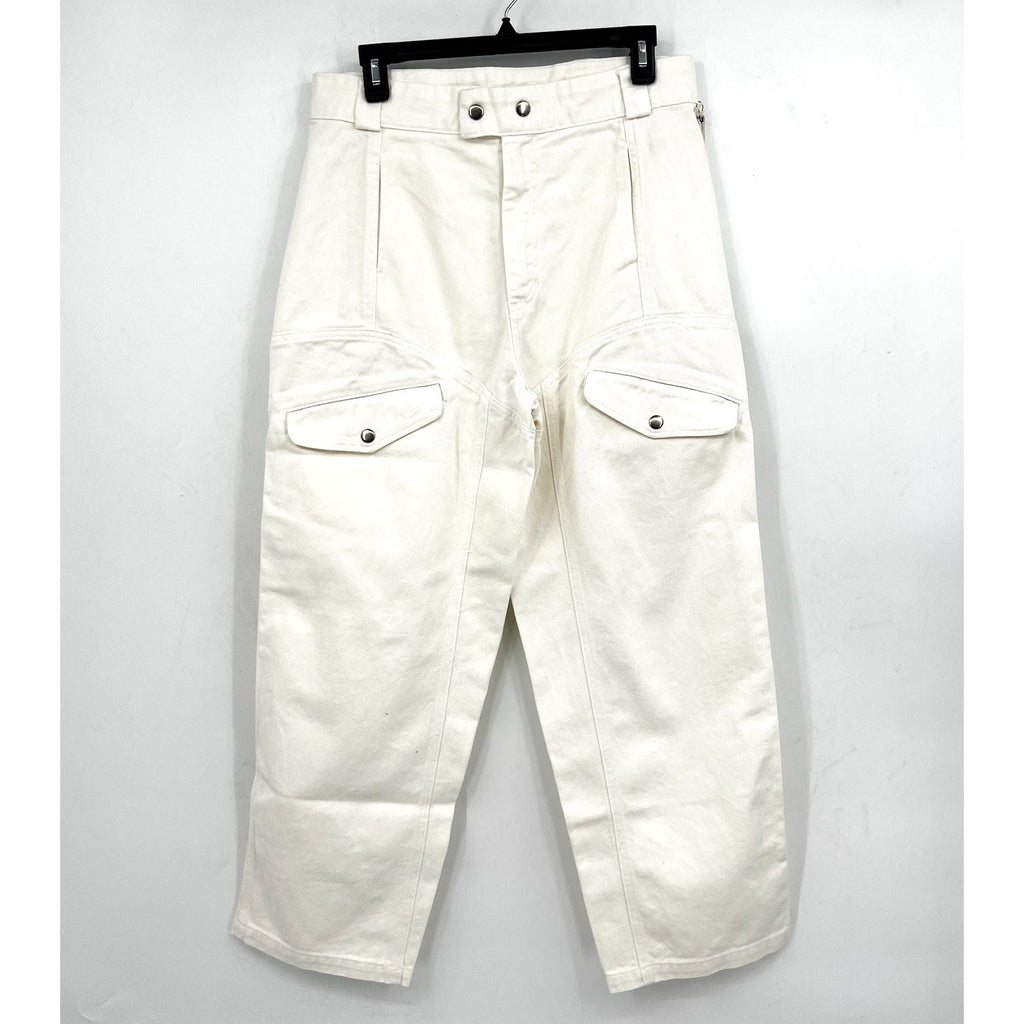 LACAUSA Women's Diego Cargo Trouser Jeans Size 10 Parchment White High Rise NWT