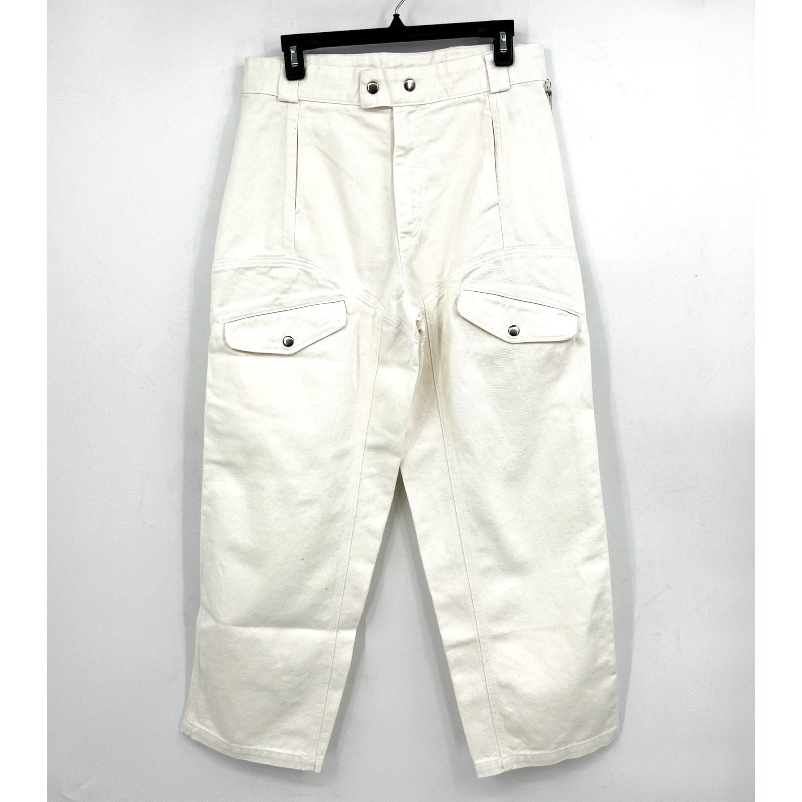LACAUSA Women's Diego Cargo Trouser Jeans Size 10 Parchment White High Rise NWT