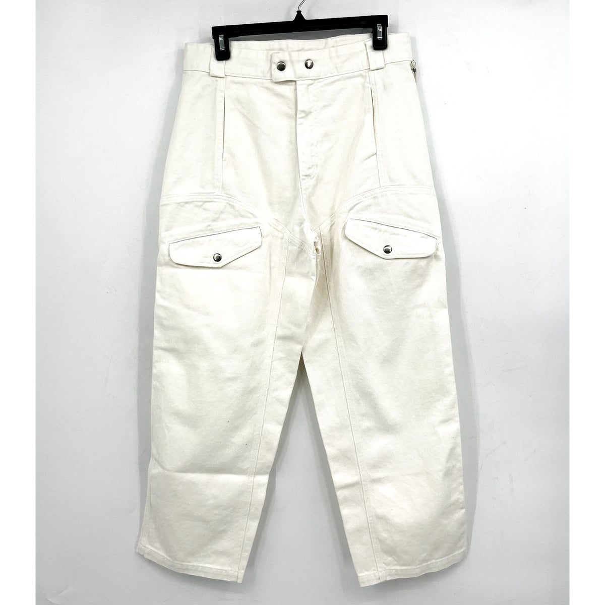 LACAUSA Women's Diego Cargo Trouser Jeans Size 10 Parchment White High Rise NWT