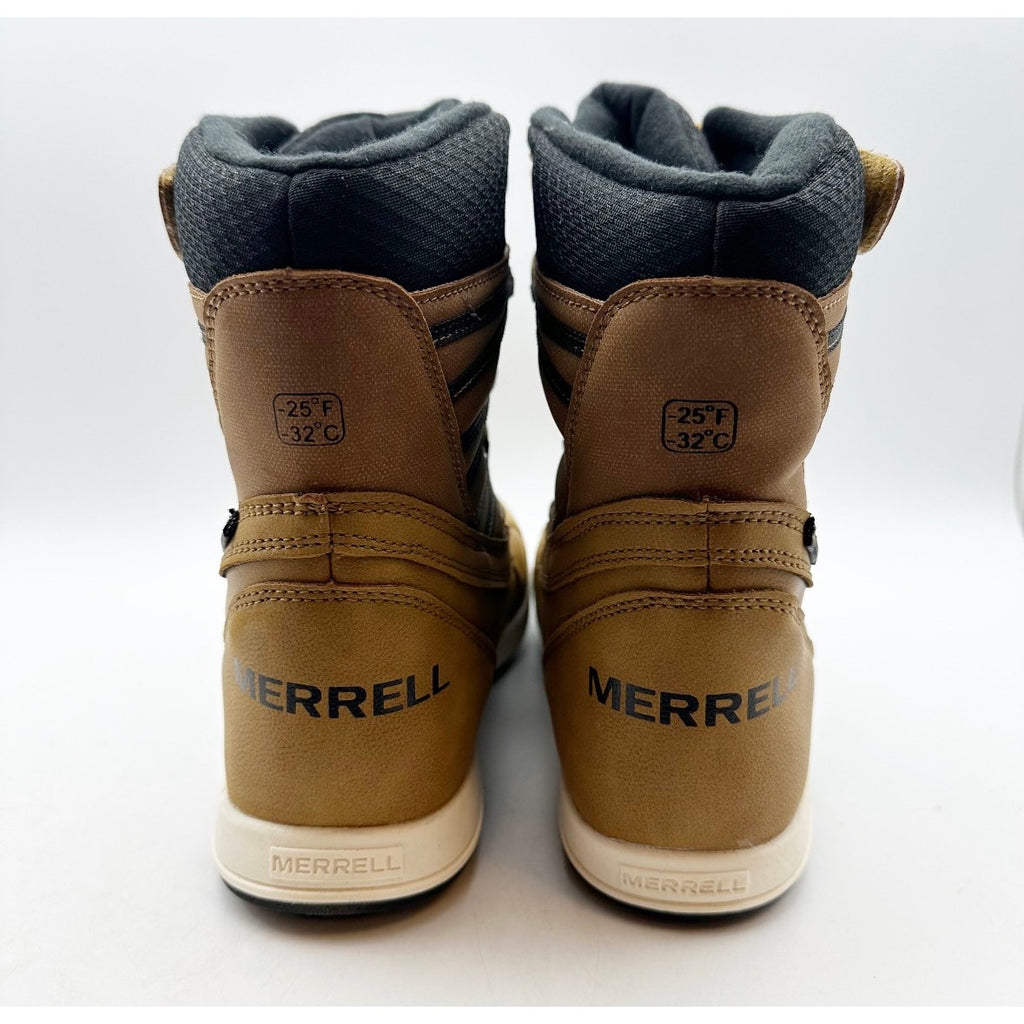 Merrell Big Kids Snow Bank 5.0 Boots Size 6 M EU 37 Wheat Black Waterproof NIB