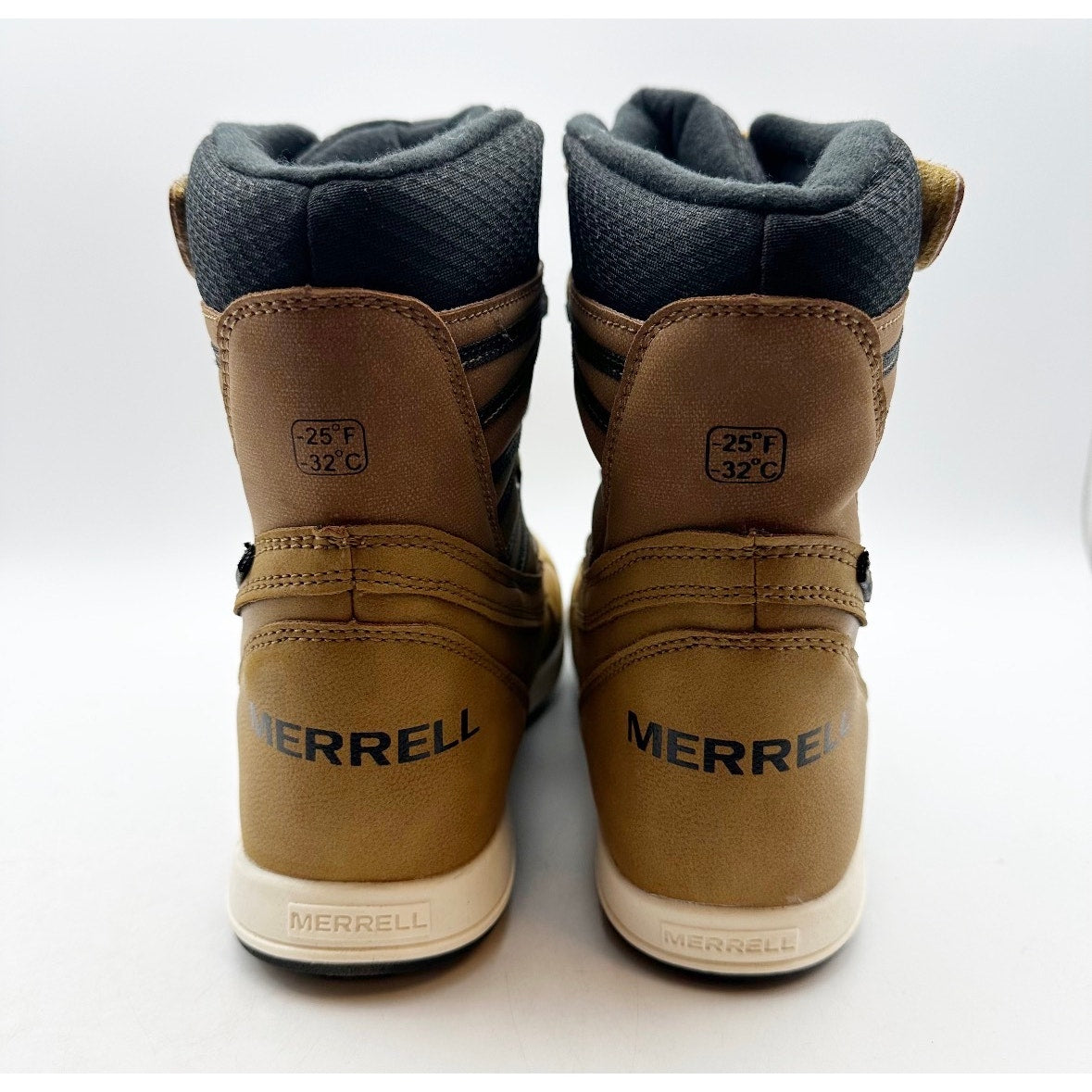 Merrell Big Kids Snow Bank 5.0 Boots Size 6 M EU 37 Wheat Black Waterproof NIB