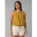 PRANA Women's Little Palm Cami Tank Top Large Yellow Leapfrog Stripe NWT
