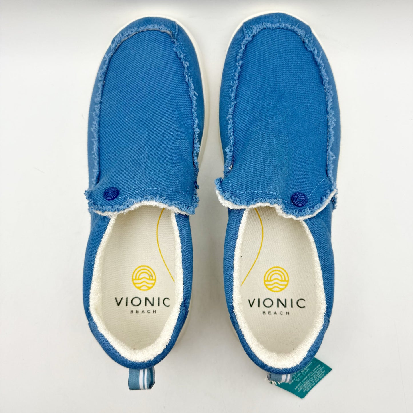 Vionic Beach Seaview Mens Laceless Casual Slip-on Sneakers US 8.5 M Blue NWOB