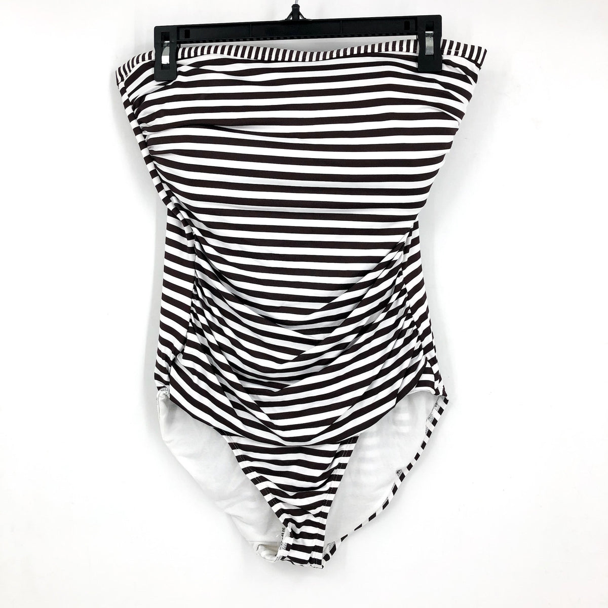 TOMMY BAHAMA Women Breaker Bay One-Piece Swimsuit Size 16 Brown White Stripe NWT