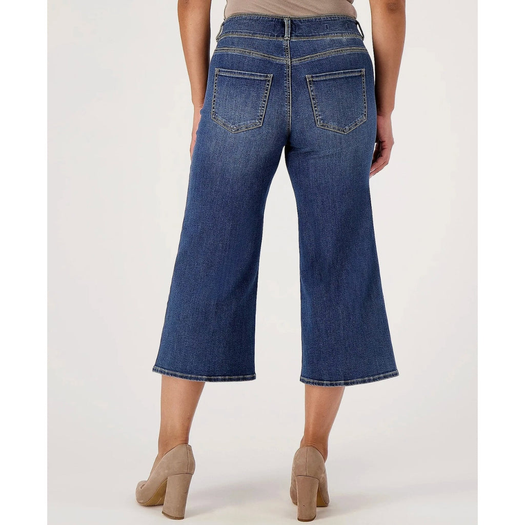 NYDJ Womens Major Wide Leg Capri Jeans 14 PETITE Serendipity Blue NWT