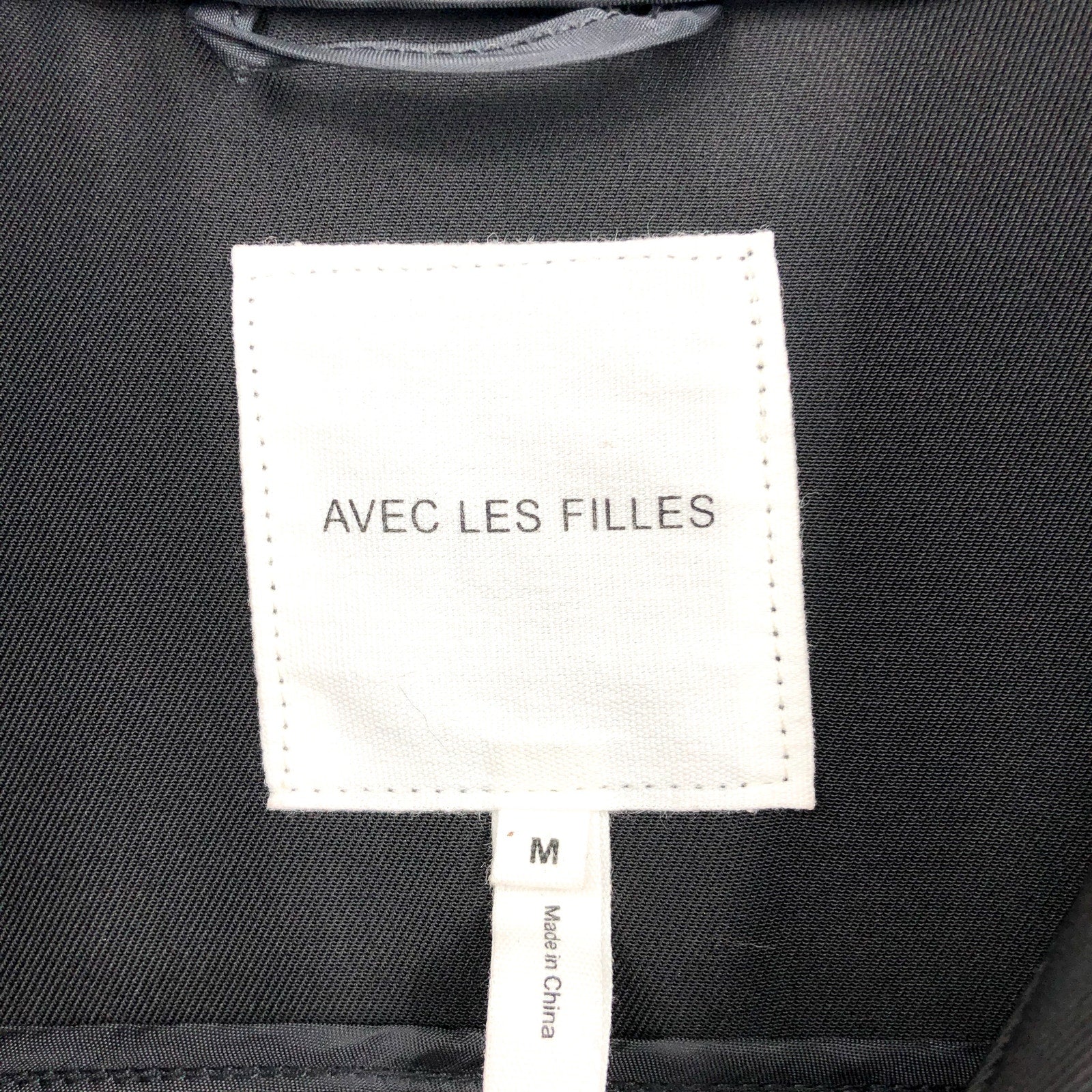 AVEC LES FILLES Womens Drape-Front Trench Coat Medium Black Belted Stretch NWT